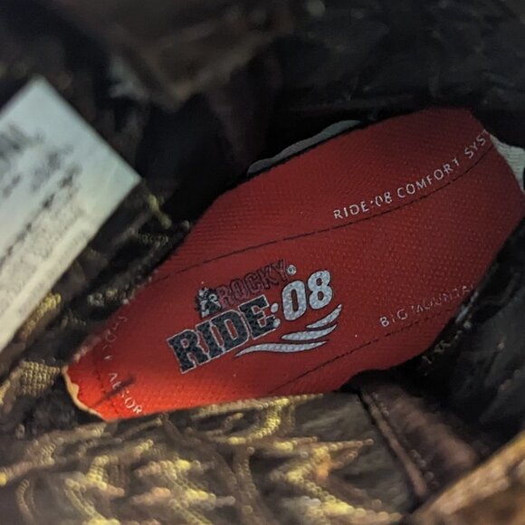 Rocky Leather Cowboy Work Boots Pull On Western #2710 Embroidered Detail Size 8 - Picture 10 of 11